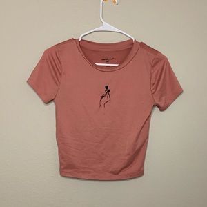 Cropped pink tee